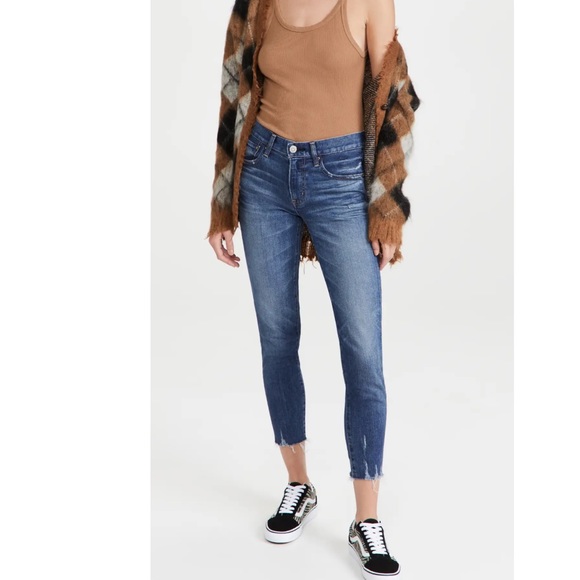 Moussy Vintage Tyrone Mid-Rise Cropped Distressed Jeans - Picture 3 of 11